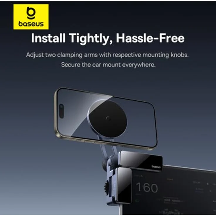 Baseus MaxView Magnetische Auto-Halterung, für Infotainment-Bildschirm, kompatibel mit Smartphones, Space Grau – Bild 7