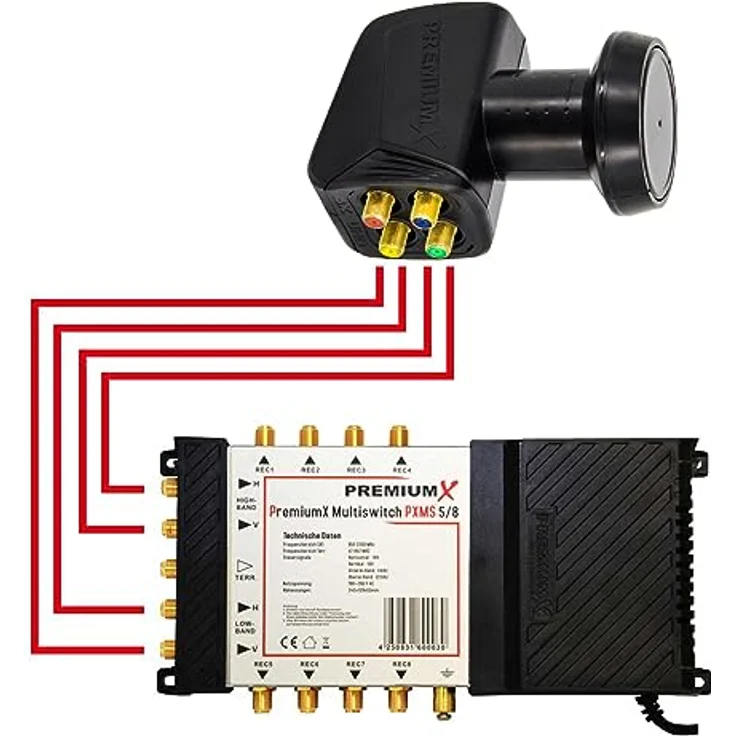 Premium X Quattro LNB PXQ-SE SAT für Multischalter-Betrieb Satelliten Mehrteilnehmer Empfangskopf DVB-S2 HDTV 4K 8K – Bild 2