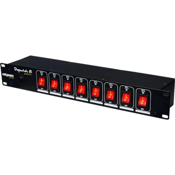 Algam Lighting DISPATCH-8, Rack-mount 8-way PDU mit beleuchtetem Kippschalter für jedes Kanal – Bild 2