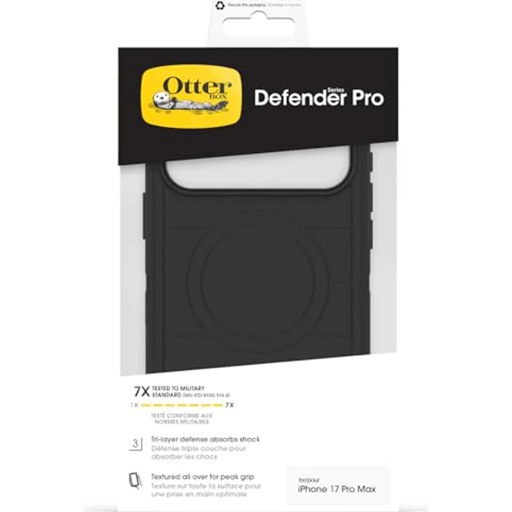 OtterBox Defender Series Pro MagSafe Hülle für iPhone 17 Pro Max, stoßfest, sturzsicher, 7X militärisch getestet, Schwarz – Bild 5