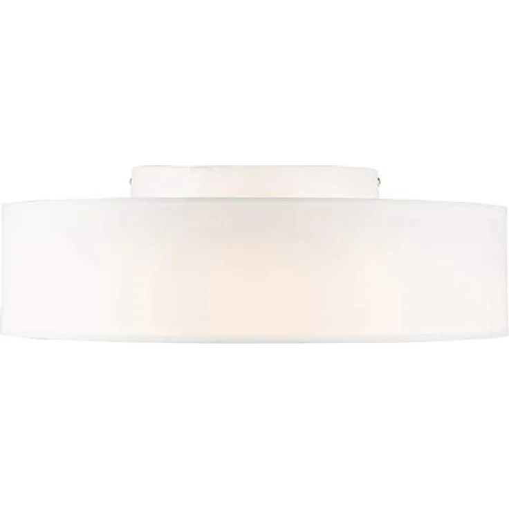 Qazqa Modern Deckenleuchte weiß 40 cm inkl. LED - Drum mit Schirm LED, Textil Rund - Wohnzimmer Schlafzimmer LED – Bild 3
