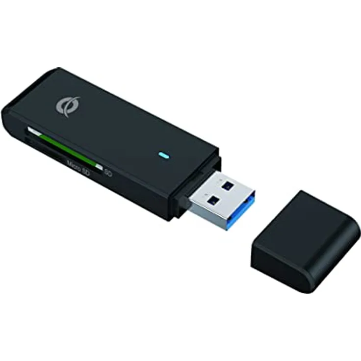 Conceptronic BIAN02B SD-Kartenleser, USB 3.0 Card Reader in schwarz, kompatibel mit SD, SDHC, SDXC, Micro SD/T-Flash
