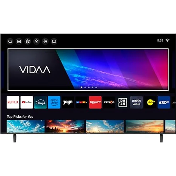 DYON Smart 65 VX - 65 Zoll (164 cm) 4K Ultra-HD Smart TV, Triple Tuner, App Store, Prime Video, Netflix, YouTube, DAZN, Disney+ [Mod. 2024] - Schwarz – Bild 2