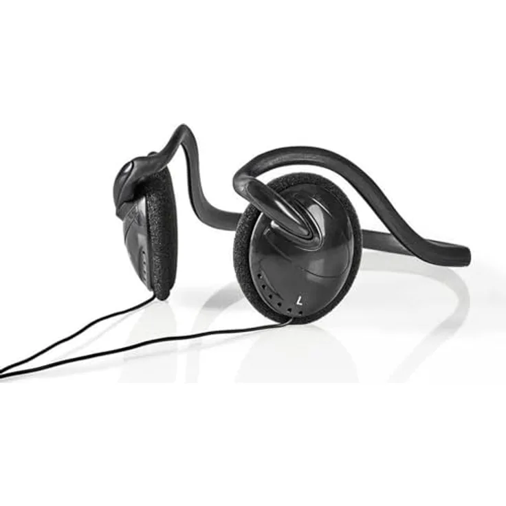 TronicXL Nackenbügel Kopfhörer NECKBAND ONE, 3,5mm kabelgebunden, ultraleichtes Design, schwarz, 30-mm-Treiber, 2,1 m Kabel Länge