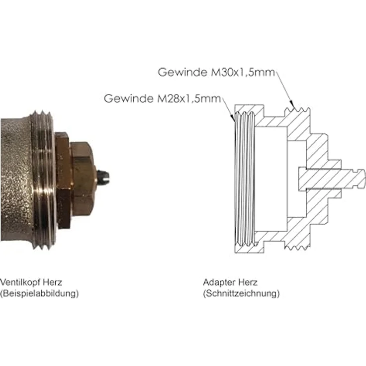 Eurotronic 700100 Herz Metalladapter für elektronische Heizkörperthermostate, Metall – Bild 4