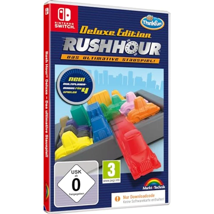 ThinkFun Rush Hour Deluxe Edition, Logik- und Strategiespiel für Nintendo Switch mit 60 Herausforderungen für 1-4 Spieler – Bild 1