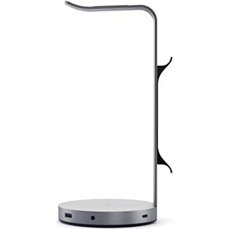 Satechi ST-UCHSHM Kopfhörerständer, Aluminium mit USB-Hub und Ladestation, anthrazit – Bild 3