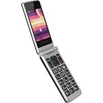 MP myPhone Tango LTE Seniorenhandy ohne Vertrag, 2.4" und 1.77" Displays, klappbar, Klapphandy Mobiltelefon, große Tasten, 1400mAh Lange Akku, 4G, Dual-SIM, mit Notruftaste, Ladegerät Kamera, Silber