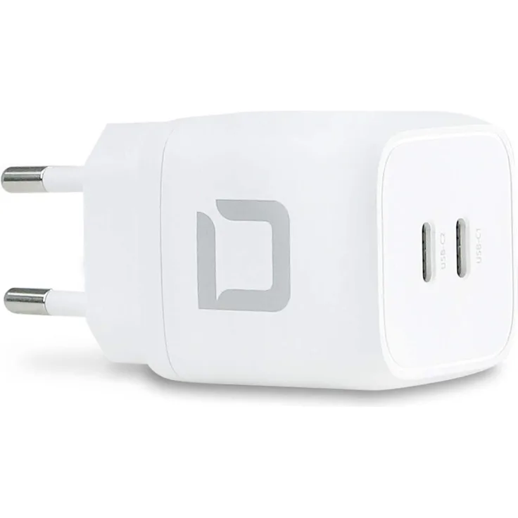 Dicota Travel Tablet Charger COMFORT USB-C 45W, kompakter USB-Ladegerät mit zwei Power Delivery Ausgängen, weiss