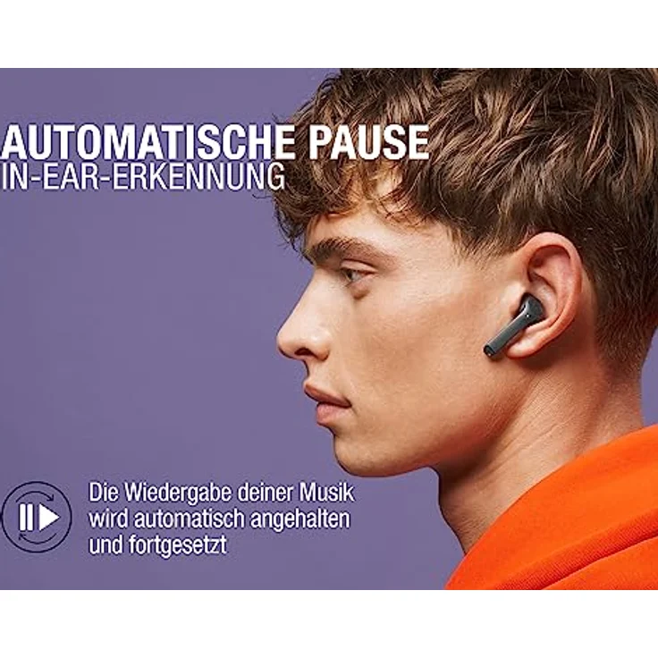 Fresh 'n Rebel Twins 3+ Tip, kabellose In-Ear-Bluetooth-Kopfhörer, kristallklare Musik und Telefonate, In-Ear-Erkennung, Mulitpoint-Bluetooth, 27 Stunden Spielzeit, spritzwasserfest (Storm Grey) – Bild 5