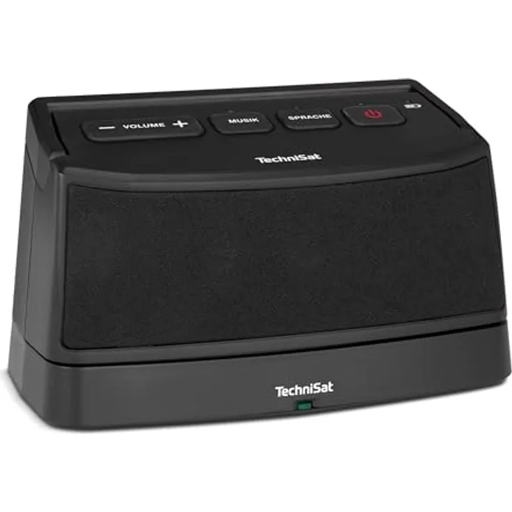 TechniSat ISIBOX 1, TV Hörverstärker für Senioren, 2,4 GHz Funk-Lautsprecher mit 25m Reichweite, Akkubetrieb bis 6h, AUX- und Toslink-Eingang