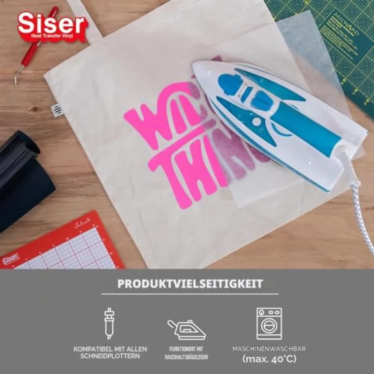 Siser Fluo Transferfolie, PVC-frei, Schnittbreite 30 cm, rosa, hohe Waschbeständigkeit – Bild 5