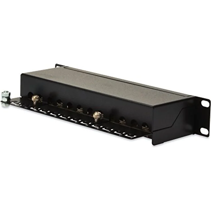 DIGITUS 12 Port CAT5e Patchpanel 10'' Patchfeld 10 Zoll 1HE RackMount schwarz – Bild 4