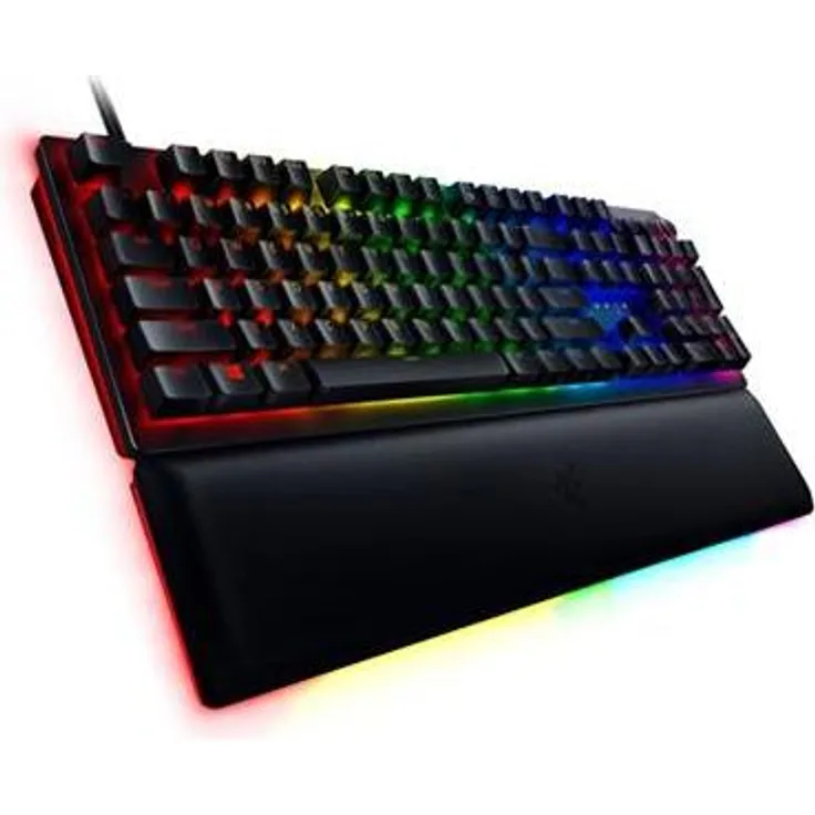 RAZER Huntsman V2 Optical Gaming Keyboard, kabelgebunden, RGB LED Hintergrundbeleuchtung, schwarz, mit nummerischem Tastenblock und Clicky Purple Switch