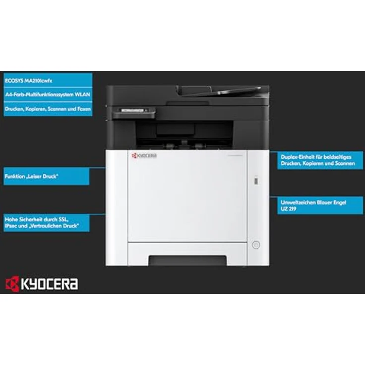 Kyocera Ecosys MA2101cwfx Farblaserdrucker Multifunktionsgerät WLAN. Drucker Scanner Kopierer, Faxgerät inkl. Duplex, USB 2.0 und Mobile-Print-Funktion – Bild 3