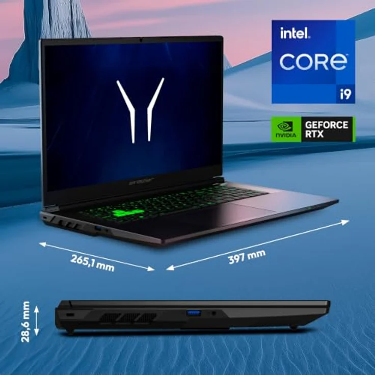 ERAZER Defender 17 P10, 17,3" Full HD Gaming Laptop - Intel Core i9-14900HX, GeForce RTX 5070, 32 GB RAM, 1 TB SSD, RGB Backlit-Keyboard – Bild 2