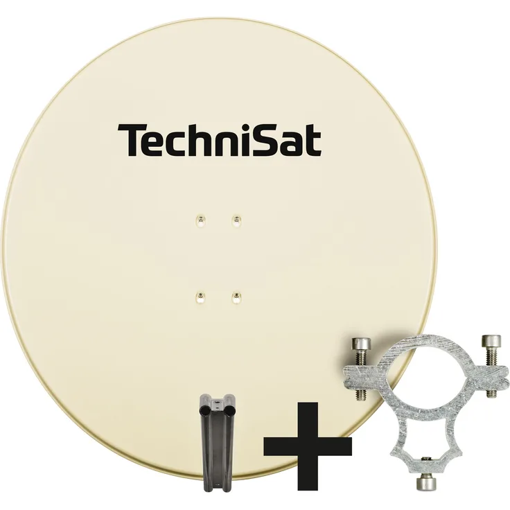 TechniSat SATMAN 850 PLUS, 85 cm Sat-Antenne aus pulverbeschichtetem Aluminium mit 40 mm LNB-Halteschelle, schiefergrau