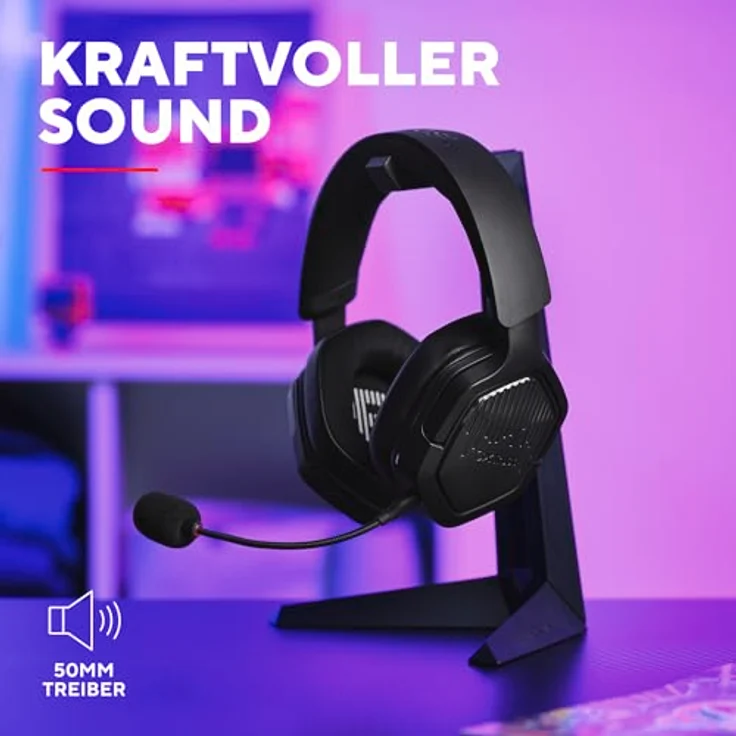 Trust Gaming GXT 1493 Ravox Gaming Headset Wireless Bluetooth + 2.4 GHz, 50mm Treiber, 70H Akkulaufzeit, Over-Ear Kopfhörer Kabellos Bluetooth mit Mikrofon, Schwarz – Bild 5