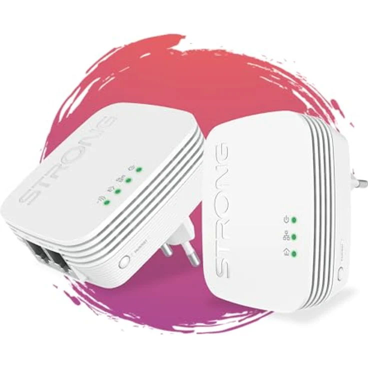 STRONG Powerline 600 Adapter, Internet über die Steckdose, 600 Mbit/s Powerline, WLAN Verstärker mit 300 Meter Reichweite, Kompatibel mit Allen Standard Modems und Routern, POWERLWF600DUOMINI – Bild 2