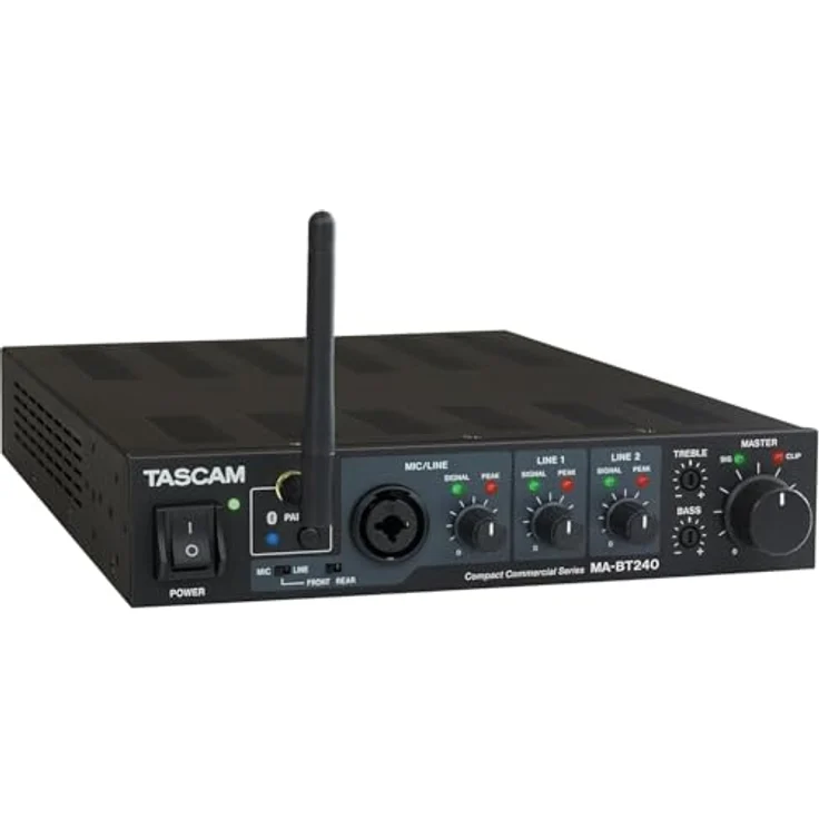 Tascam MA-BT240, 240W Mischverstärker mit Bluetooth-Streaming und integrierter Mischfunktion, kompakte Rackmontagegröße – Bild 1