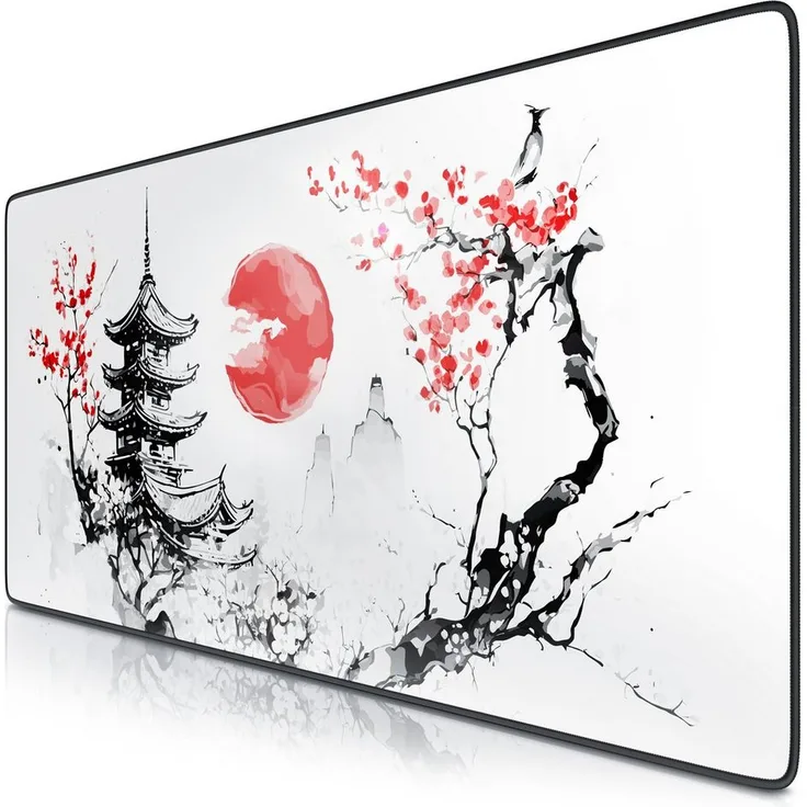 Titanwolf XXL Speed Gaming Mauspad 900 x 400 x 3 mm, rutschfest, abwaschbar, Japan Painting