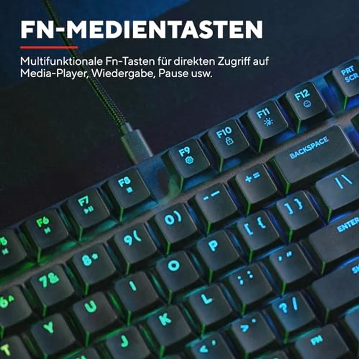 Trust GXT866 TORIX MECHANICAL (DE, Kabelgebunden), Tastatur, Schwarz, KEYBOARD DE – Bild 10