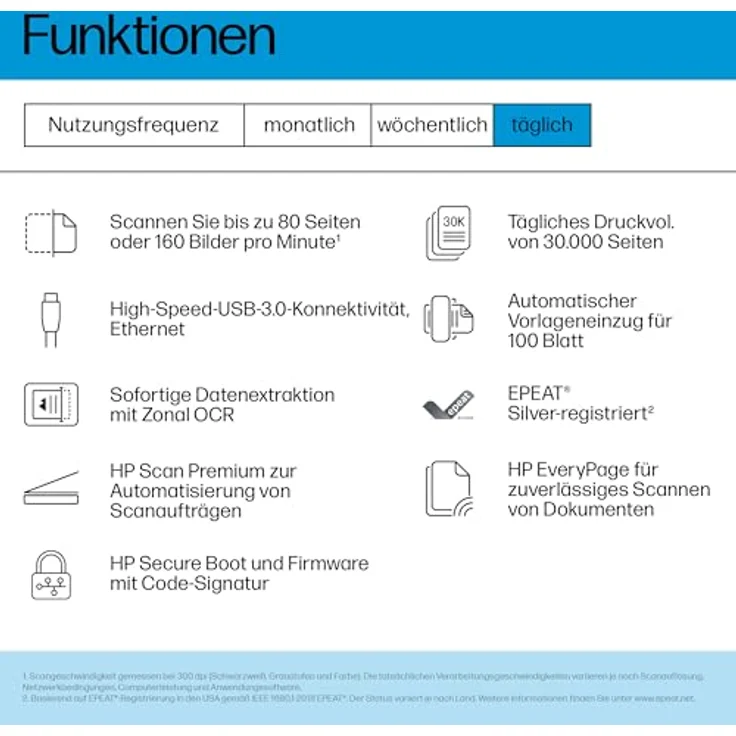 HP ScanJet Enterprise Flow 9000 s1, A3 Dokumentenscanner mit ADF, 1200 DPI, 80 ppm, USB 3.2 – Bild 3
