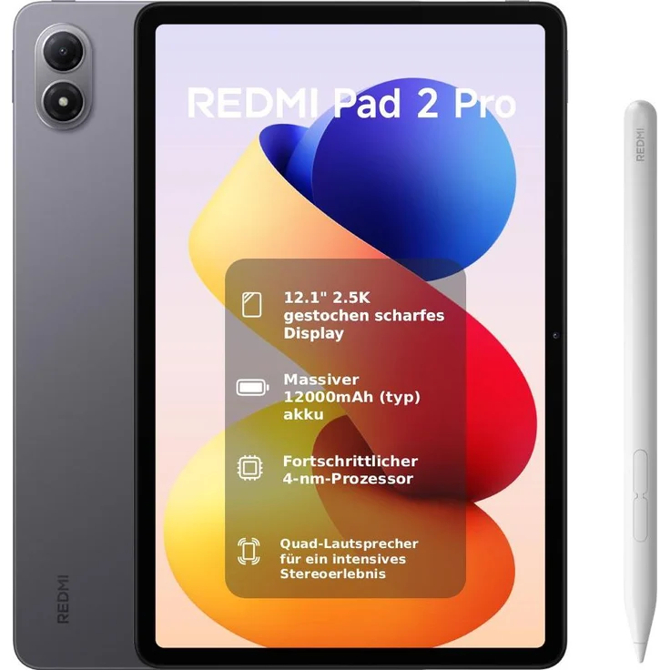 XIAOMI Redmi Pad 2 Pro, 11 Zoll Tablet mit 128 GB Speicher, Qualcomm Snapdragon 7s Gen 4, Graphite Gray