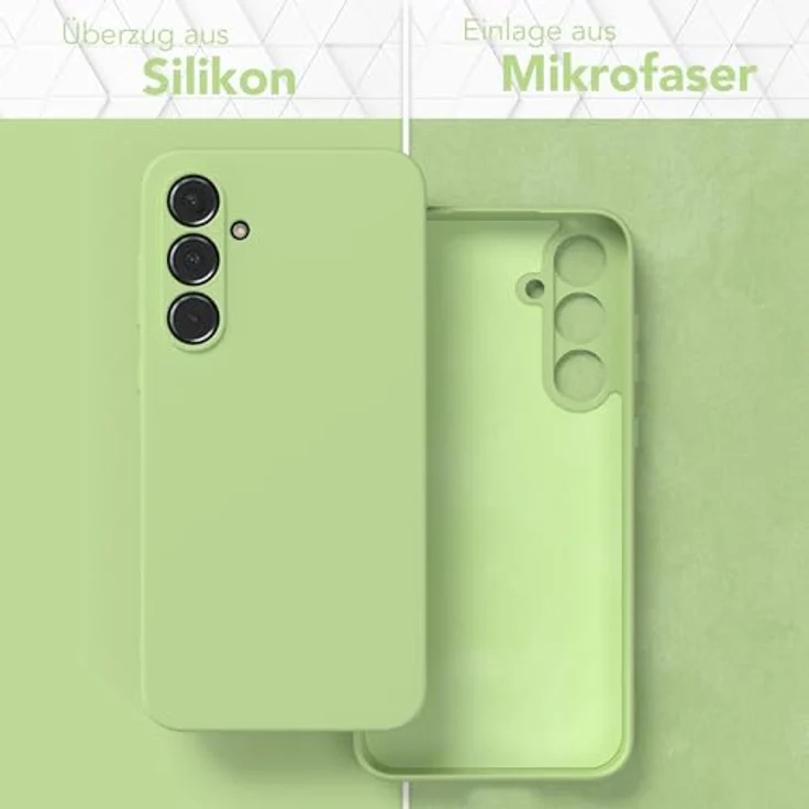 EAZY CASE Silikonhülle für Samsung Galaxy A55, Pastellgrün, stoßfest mit Kameraschutz, dünn und kratzresistent, kompatibel mit kabellosem Laden – Bild 3