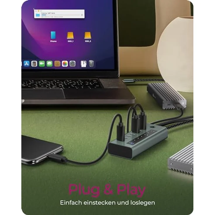 ICY BOX USB 3.2 Gen 2 (3.1 Gen 2) Type-C 10000 Mbit/s, IB-HUB1457-C31 – Bild 5