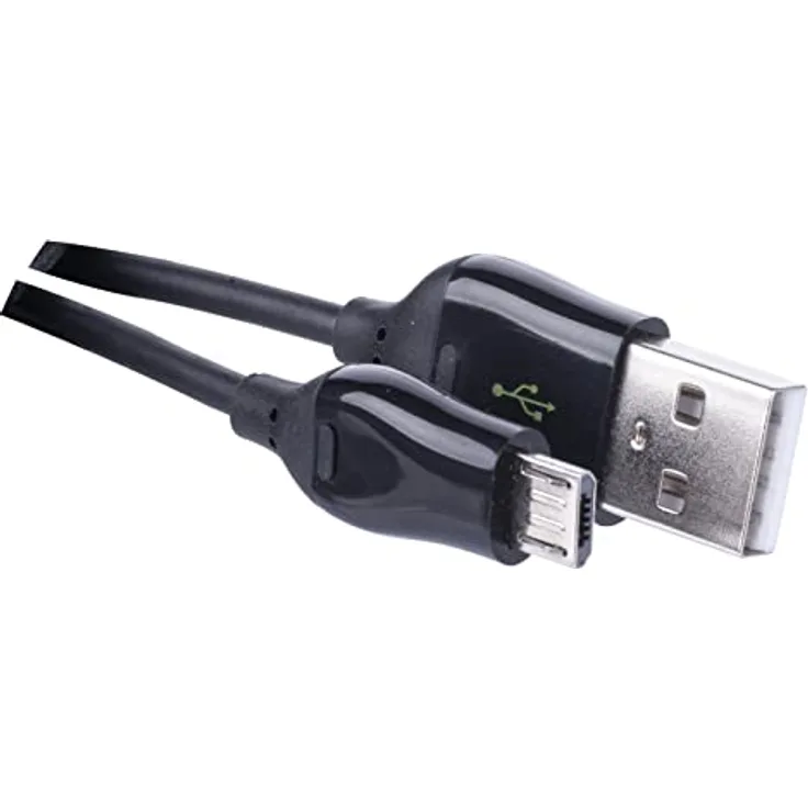 EMOS USB-Kabel 2.0, A-Stecker + Micro B-Stecker, 1 m Kabellänge, High Speed Datenübertragung 480 Mbit/s, als Ladekabel/Anschlusskabel verwendbar, Schwarz