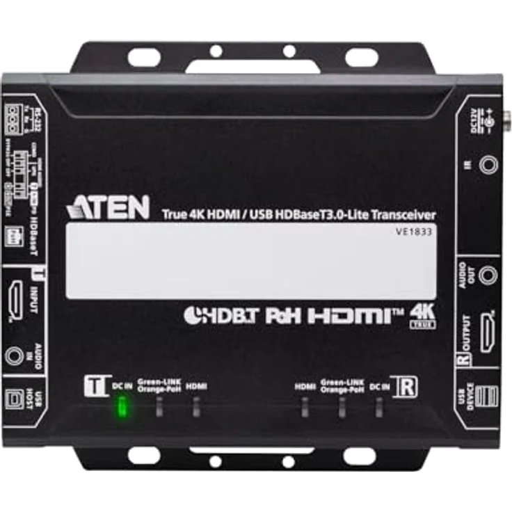 Aten VE1833 True 4K HDMI/USB HDBaseT3.0-Lite Transceiver mit PoH, KVM Switch, Schwarz, Übertragung bis 40 m, Unterstützung für HDR und Dolby Vision – Bild 4