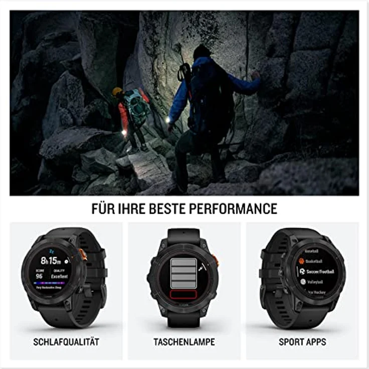 Garmin fenix 7 Pro – GPS-Multisport-Smartwatch mit Farbdisplay und Touch-/Tastenbedienung, TOPO-Karten, über 60 vorinstallierte Sport-Apps, Garmin Music und Garmin Pay – Bild 4