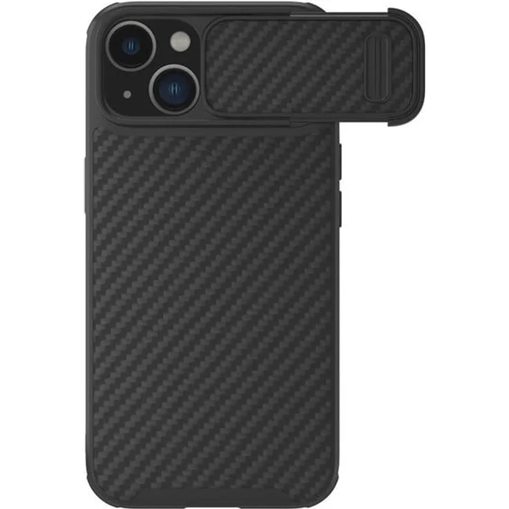 Nillkin Synthetic Fiber S Case für iPhone 14 Plus, Handyhülle mit Kameracover, schwarz