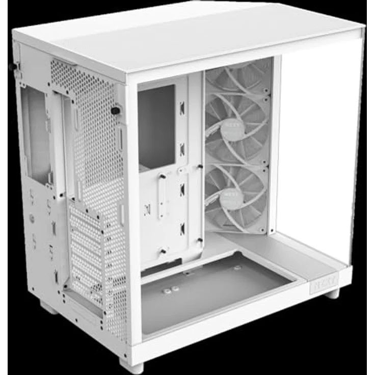 NZXT H6 Flow (ATX), PC Gehäuse, Weiss, innovatives Design mit Doppelkammer und Panoramaglas – Bild 3