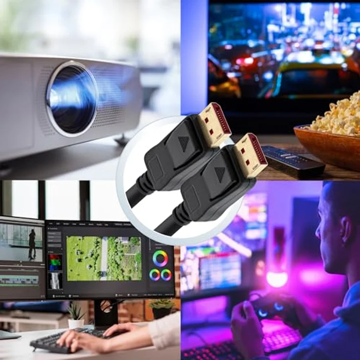 InLine DisplayPort 1.4 Kabel, 0,5m, 8K@60Hz, 4K@120Hz, vergoldete Kontakte, HDR, schwarz, 15355 – Bild 3