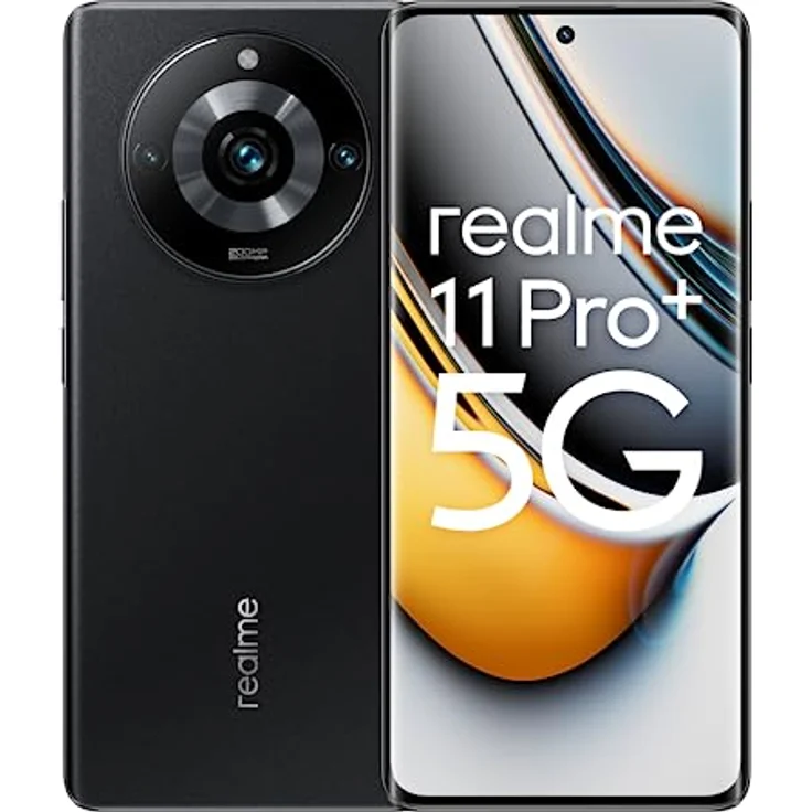realme 11 Pro+ 5G 12+512GB Smartphone, 200MP OIS SuperZoom Camera, 120Hz Curved Vision Display, 5000mAh Massive Battery, 100W SUPERVOOC Charge, Astral Black – Bild 1