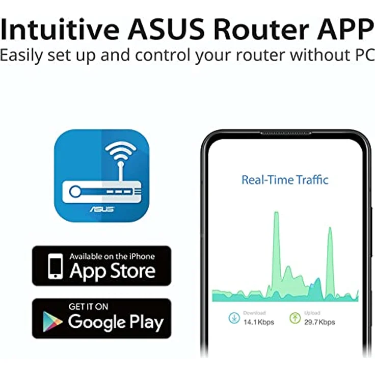 ASUS Rt-Ax57 Wireless Router, Gigabit Ethernet Dual-Band (2,4 GHz/5 GHz), Schwarz – Bild 5