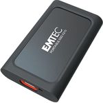 Emtec ECSSD2TX210 Externe SSD X210 Elite 2TB USB-C 3.2 – 3D NAND Flash Technologie – USB-C 3.2 Gen2 auf USB-A Kabel und Schutzhülle aus Silikon im Lieferumfang enthalten
