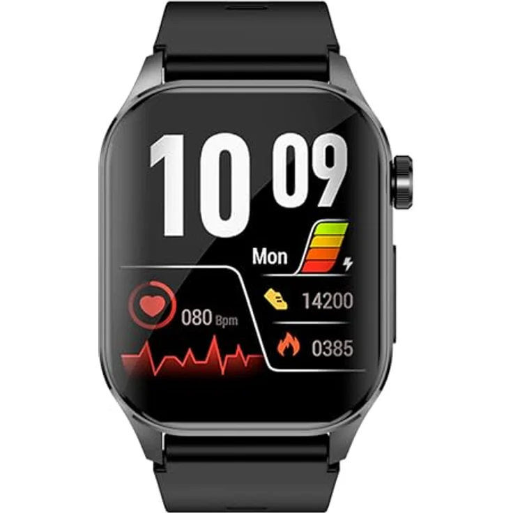 Knauermann PRO 3 (2024) Schwarz - Gesundheitsuhr Smartwatch mit Telefoniefunktion - EKG + HRV und SOS Funktion - AMOLED Display- BT Bluetooth - Schlafapnoe - Blutdruck - Edition 1, 14-24 – Bild 1