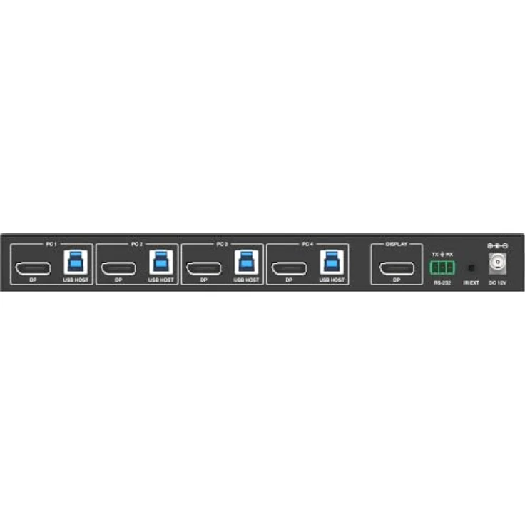 InLine DisplayPort KVM Switch 4 Port, 4K 60 Hz, DP 1.4a, USB, RS232, Metallgehäuse – Bild 5