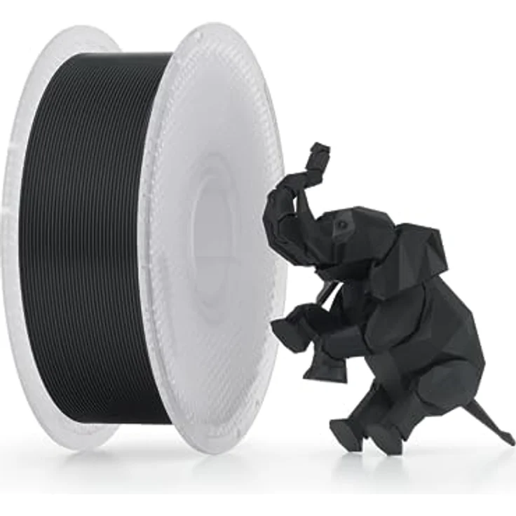 BambuLab PLA 3D-Drucker-Filament, 1,75 mm, schwarz, 1 kg, RFID, hohe Druckgeschwindigkeit, hohe Genauigkeit, wiederverwendbare Spule – Bild 1