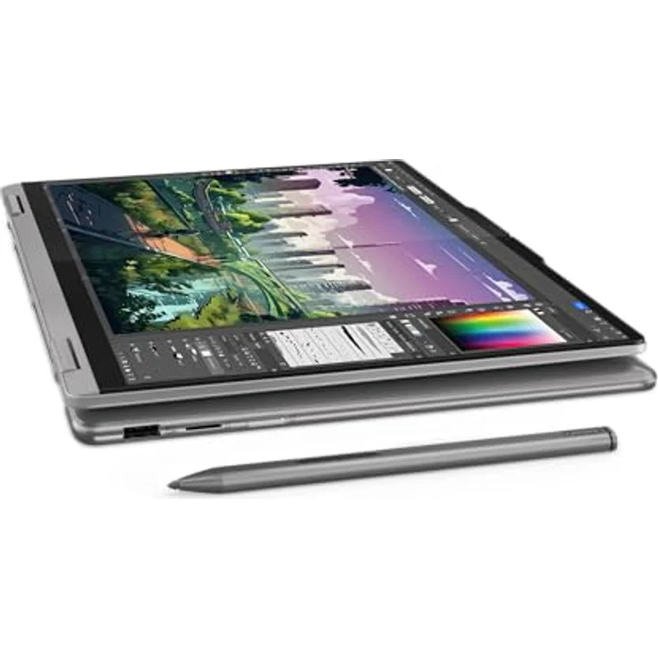 Lenovo Yoga 7 Convertible 2-in-1 Laptop  83DK0016GE | 14" WUXGA OLED Touch Display | AMD Ryzen 5 8640HS | 16GB RAM | 512GB SSD | AMD Radeon Grafik | Win11 Home | grau | inkl. Pen | 3 Monate Premium Care – Bild 4