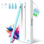 S&T Design Eingabestift für iPad USB-C Schnellladen, Tabletstift Stylus Pencil 2. Generation Pen - Präziser iPad-Stift, Neigungssensitivität, Palm Rejection, Magnetische Haftung - Silber