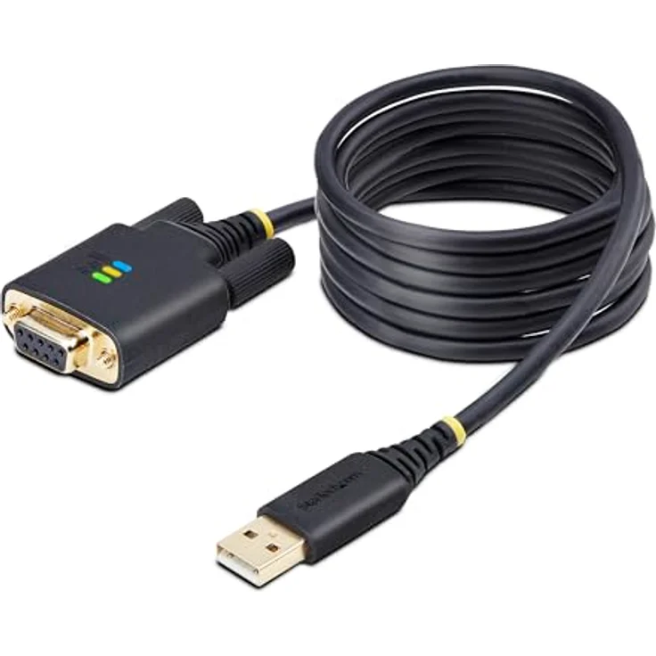 StarTech.com USB zu Null Modem Serial Adapter Kabel, 2m, FTDI, RS232, USB (M) zu DB-9 (W), schwarz, mit LED-Anzeigen – Bild 7