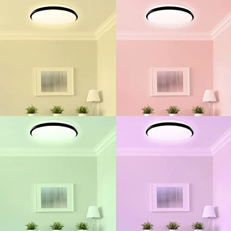 Müller-Licht Taro+ RGB LED Deckenlampe Ø40, 24 W, Nachtlichtmodus, Timerfunktion, inkl. Fernbedienung, rundes Panel, warmweiß bis tageslichtweiß – Bild 4