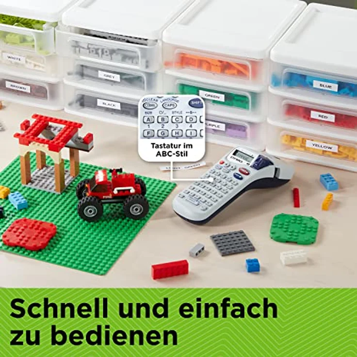 DYMO LetraTag XR Beschriftungsgerät Handgerät | Tragbares Etikettiergerät mit ABC Tastatur | Ideal für zu Hause | silber – Bild 4
