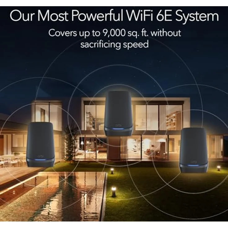 Netgear Orbi RBKE963B - WLAN-System (Router, 2 Extender) - bis zu 604 m² - Netz - 10 GigE, 2.5 GigE, 802.11ax (Wi-Fi 6E) – Bild 3