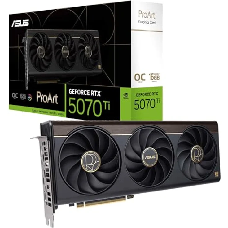 ASUS PROART-RTX5070TI-O16G, 16 GB Grafikkarte mit 2,5-Slot-Design, USB-Type-C-Anschluss und Axial-Tech-Kühlung – Bild 1