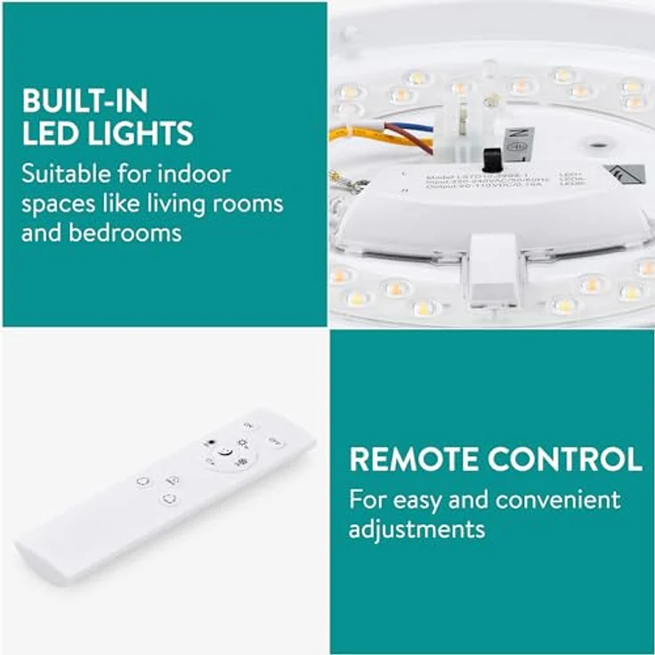 Navaris LED Deckenleuchte 2-Schicht-Design - dimmbar mit Fernbedienung - verstellbare Farbtemperatur - Weiß – Bild 3